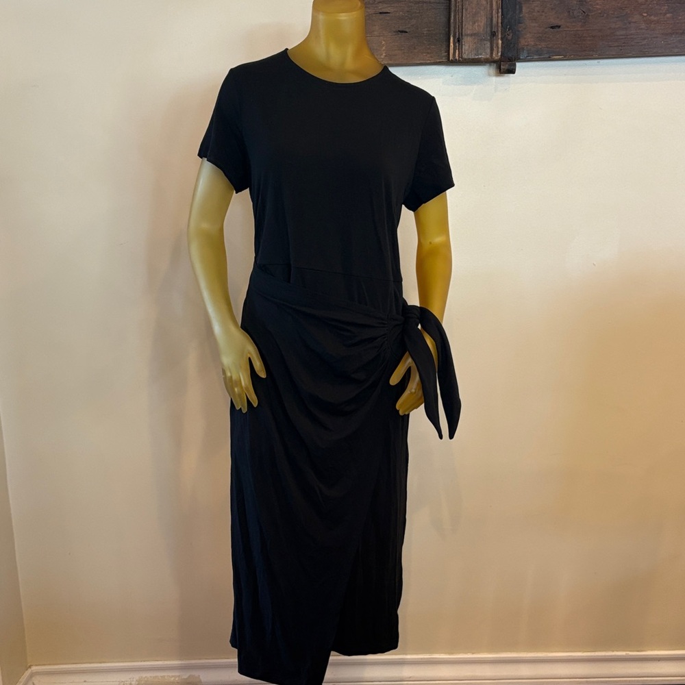 a new day Black Midi Wrap Dress